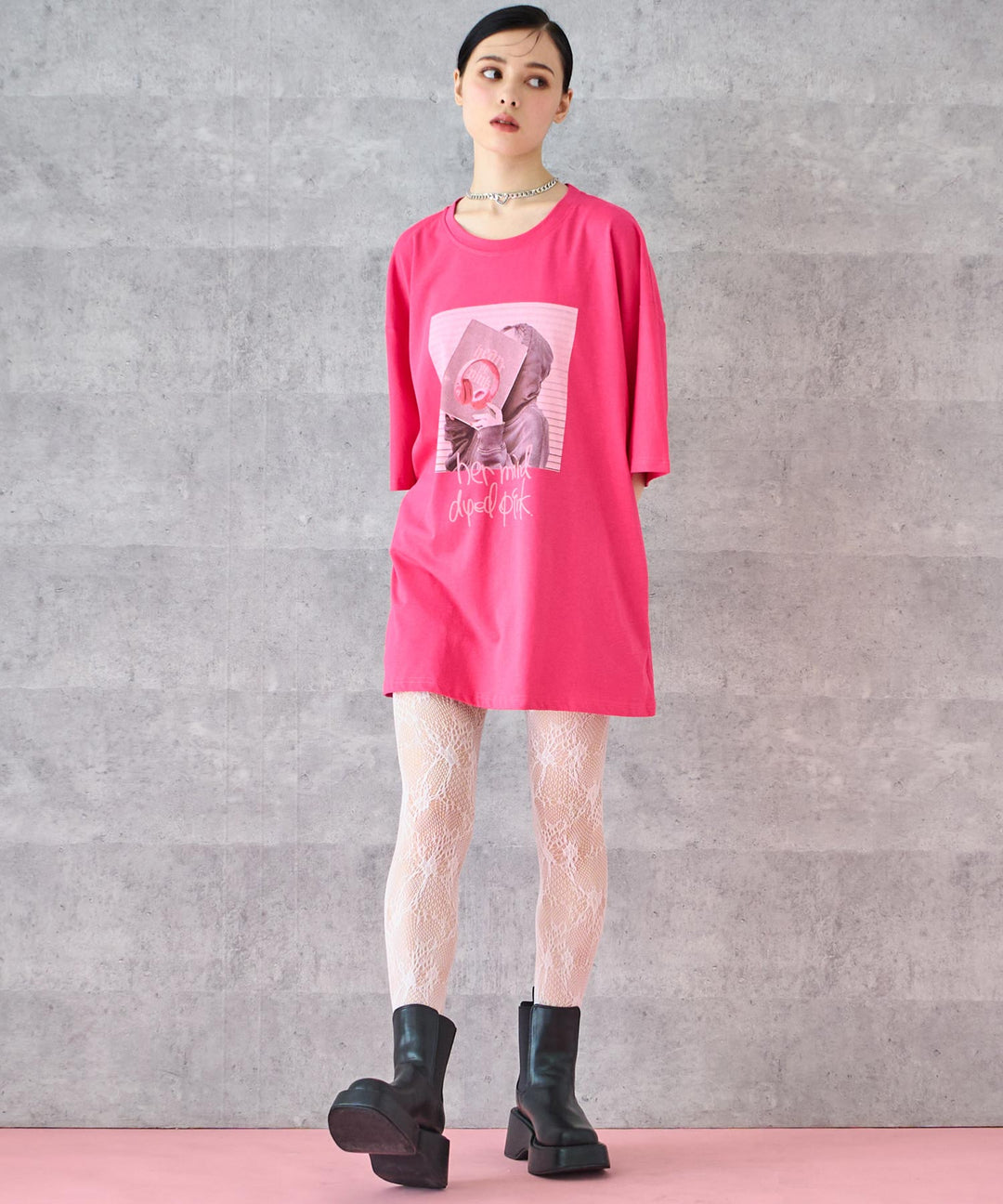 heartofpink フォト プリント ビッグ Tシャツ 153-5799