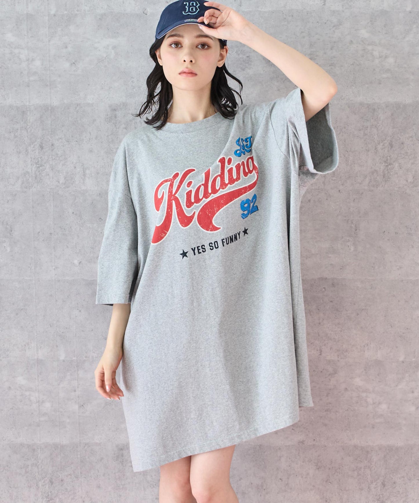 レトロ POP ロゴ プリント ビッグ Tシャツ 153-5800