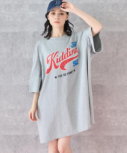 レトロ POP ロゴ プリント ビッグ Tシャツ 153-5800