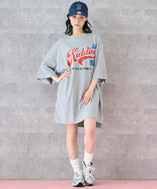 レトロ POP ロゴ プリント ビッグ Tシャツ 153-5800