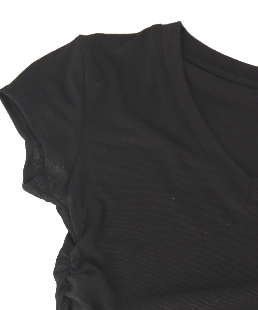 裾ギャザー Vネック Tシャツ 153-5802