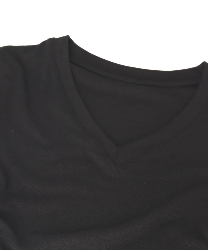 裾ギャザー Vネック Tシャツ 153-5802