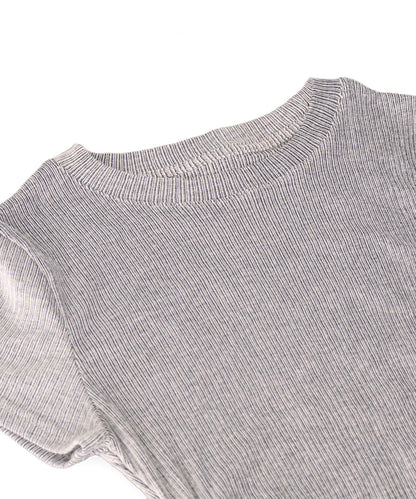 裾アシメ 半袖ニット トップス 153-5810