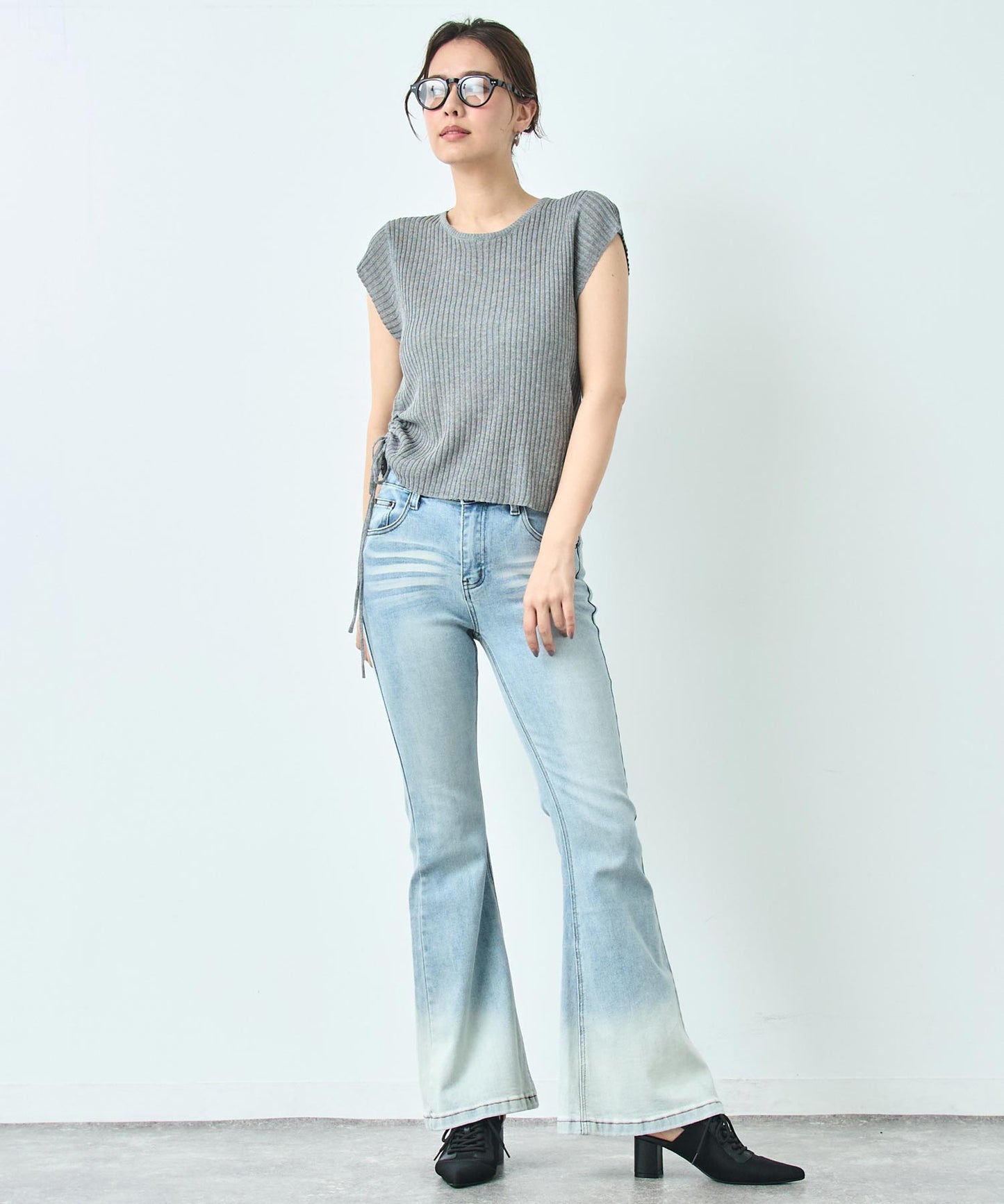 裾ドロスト ニット トップス 153-5825