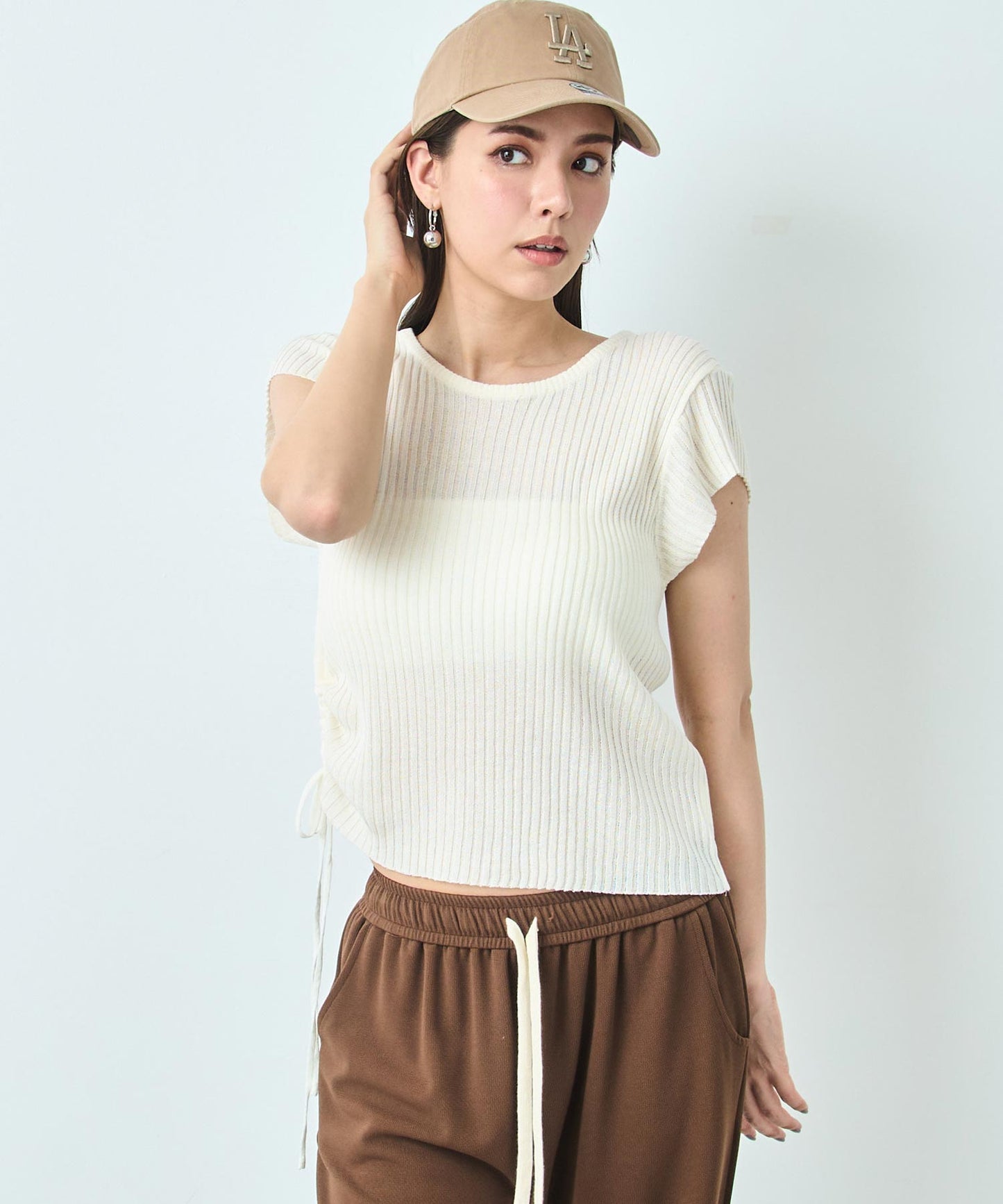 裾ドロスト ニット トップス 153-5825