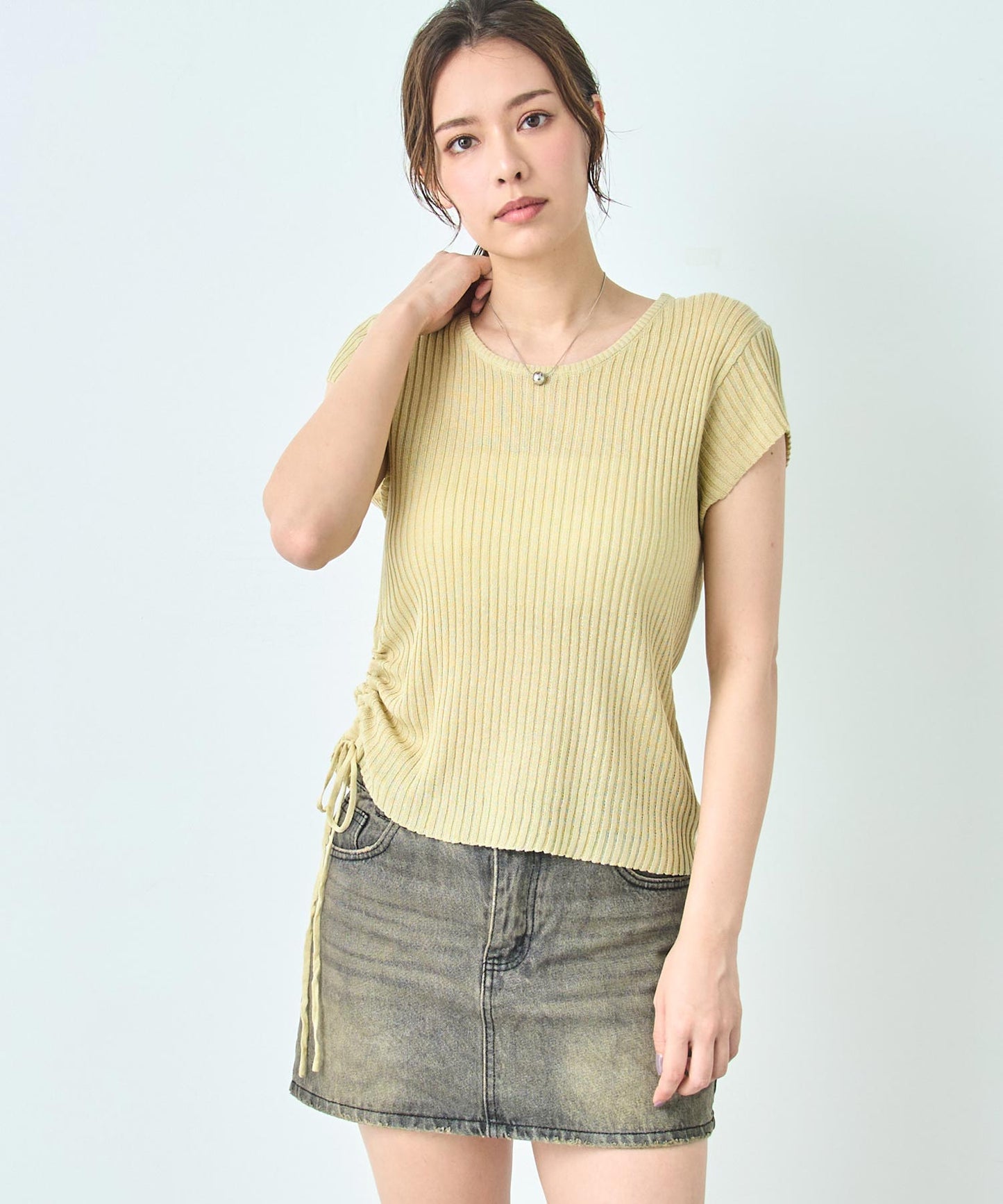 裾ドロスト ニット トップス 153-5825
