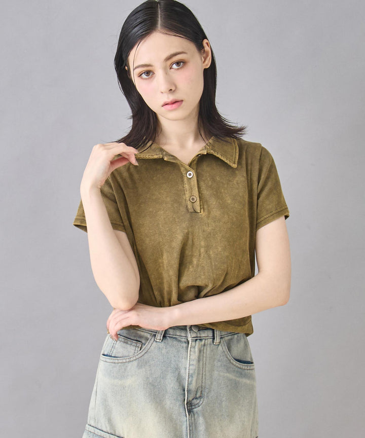 ウエストクロス クロップド ポロシャツ 153-5827