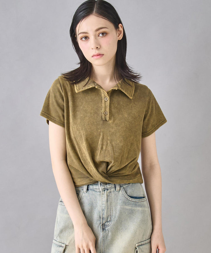 ウエストクロス クロップド ポロシャツ 153-5827