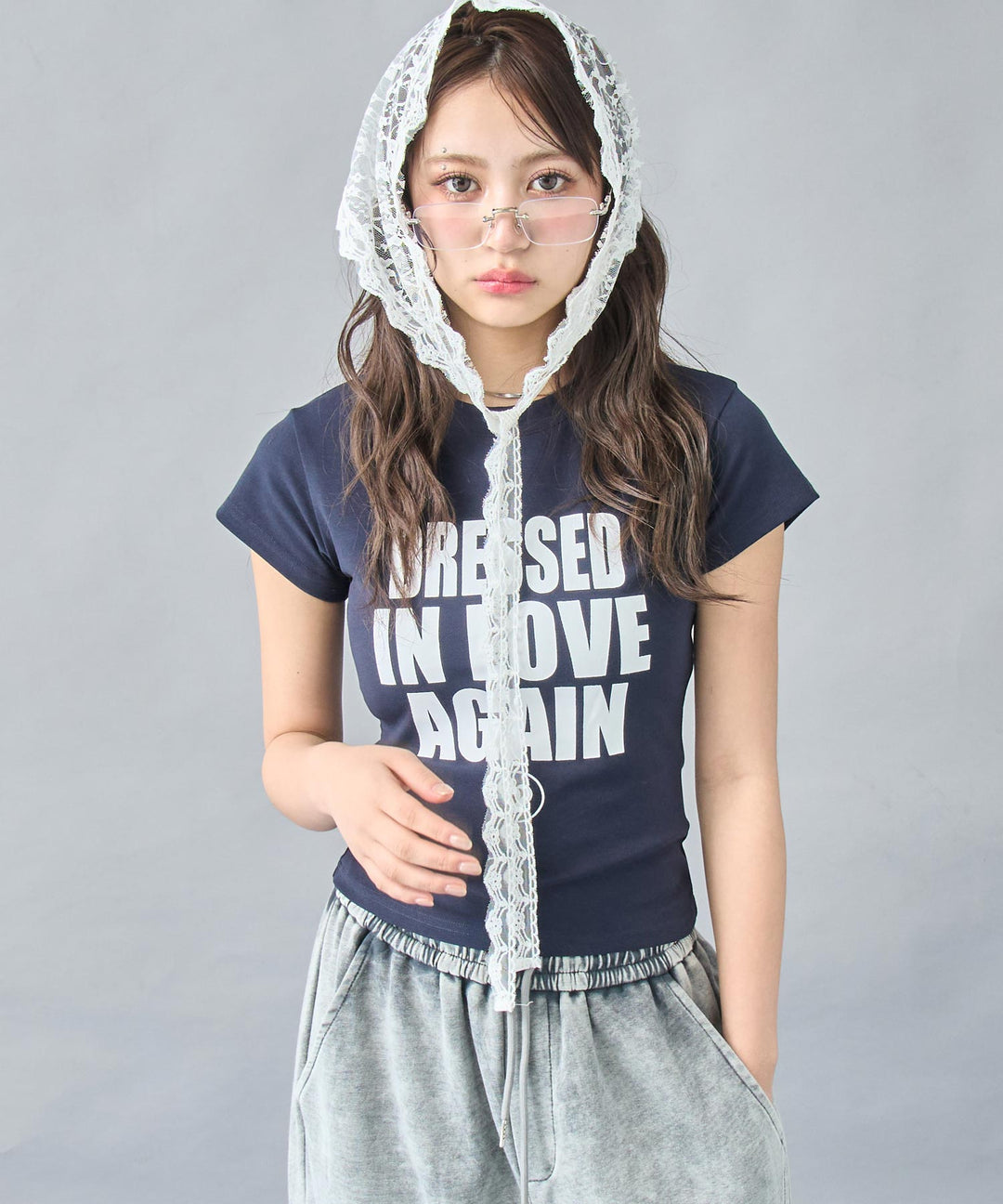 メッセージ ロゴ ストレッチ Tシャツ 153-5874