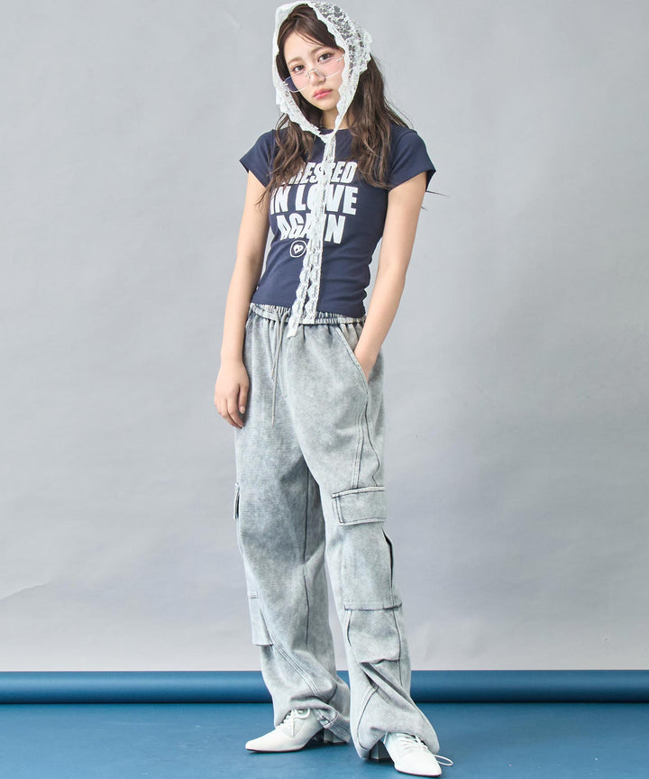 メッセージ ロゴ ストレッチ Tシャツ 153-5874