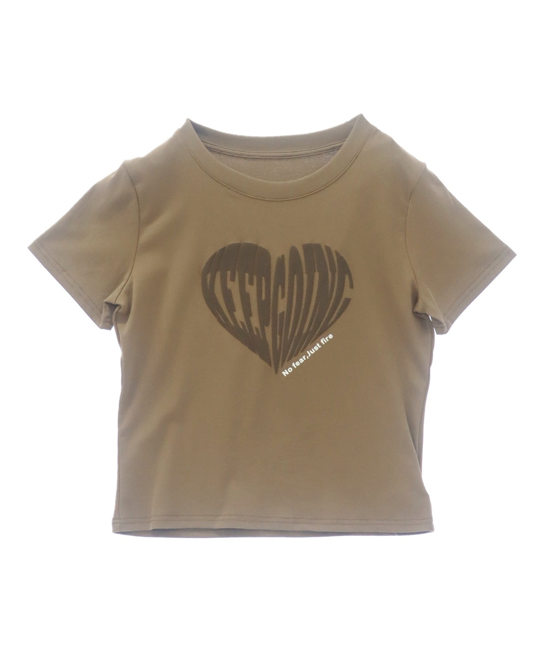 発泡 プリント ハート ロゴ タイト Tシャツ 153-5880