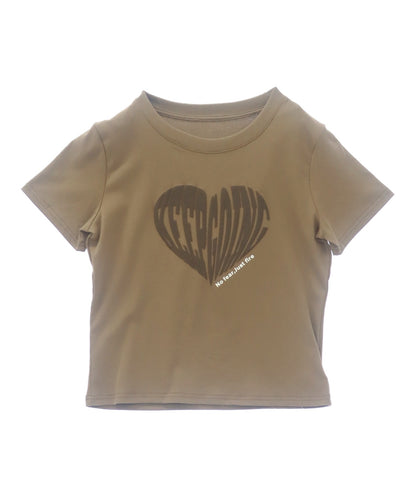 発泡 プリント ハート ロゴ タイト Tシャツ 153-5880