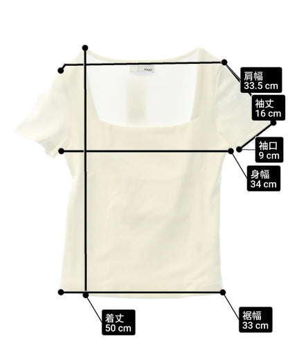 デコルテ キレイ見え スクエア ネック ストレッチ Tシャツ 153-5888