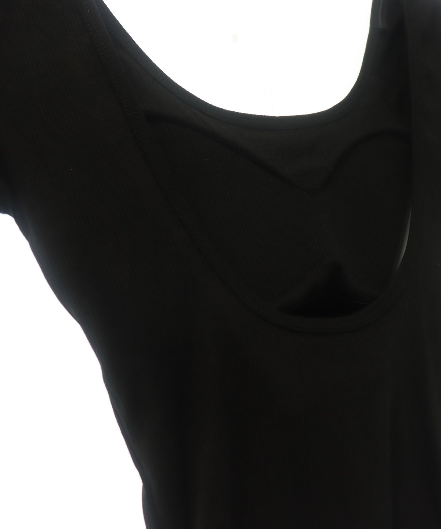 パッド入り 背中キレイ見え リブ Tシャツ 153-5890
