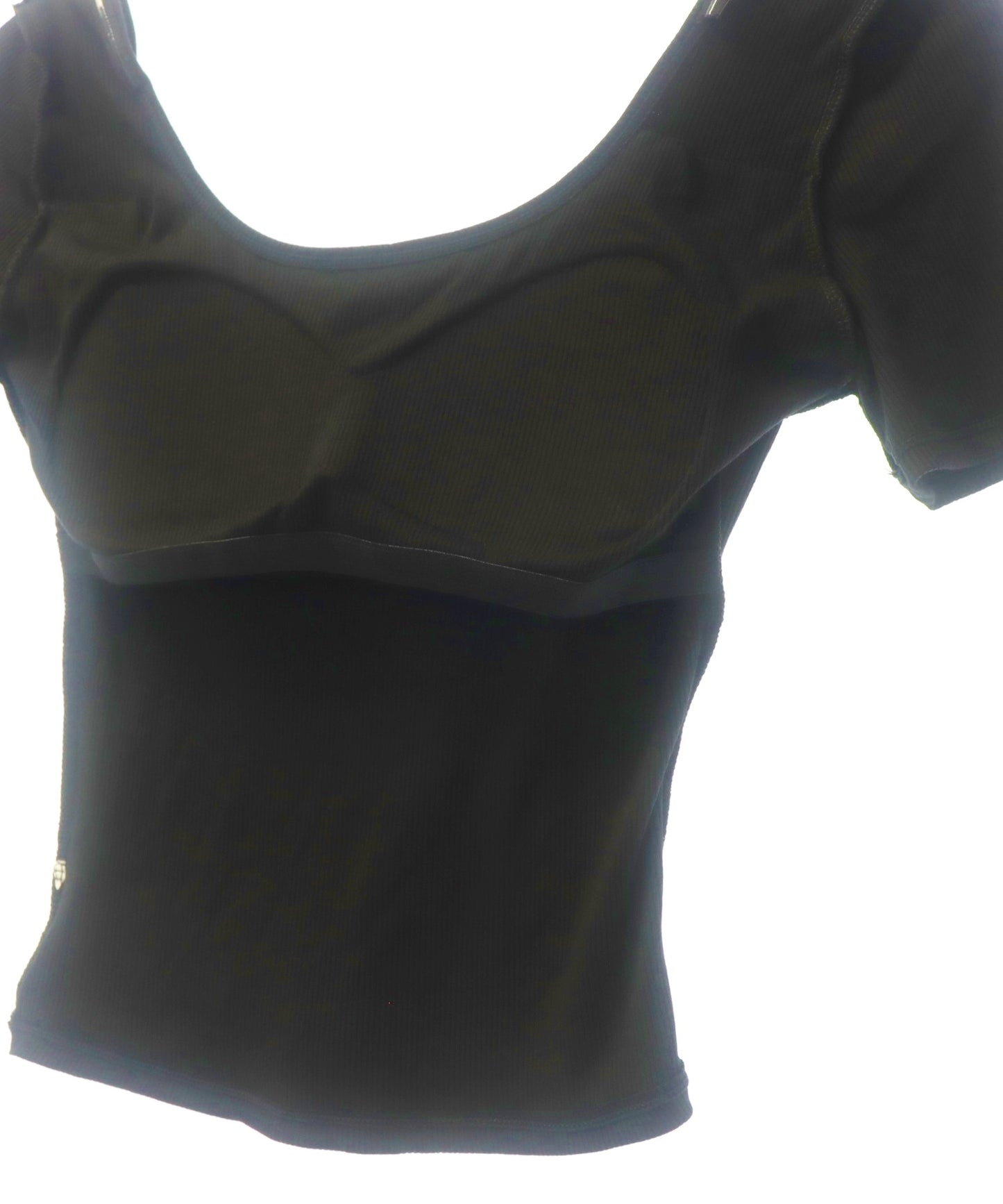 パッド入り 背中キレイ見え リブ Tシャツ 153-5890