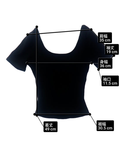 パッド入り 背中キレイ見え リブ Tシャツ 153-5890