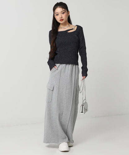 オープンデザイン メタル付き ラメニット 153-5963