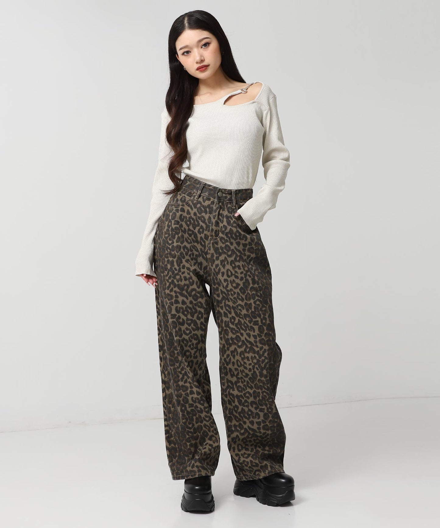 オープンデザイン メタル付き ラメニット 153-5963