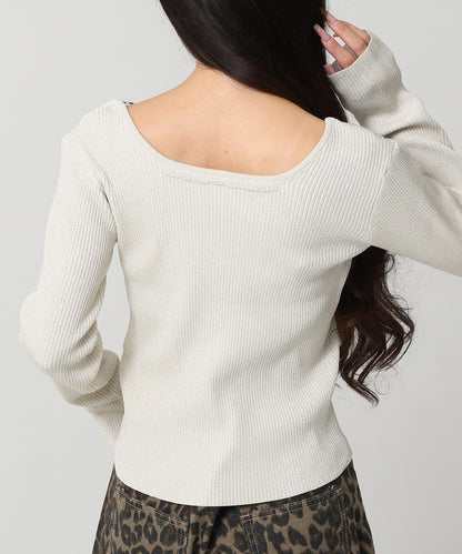 オープンデザイン メタル付き ラメニット 153-5963