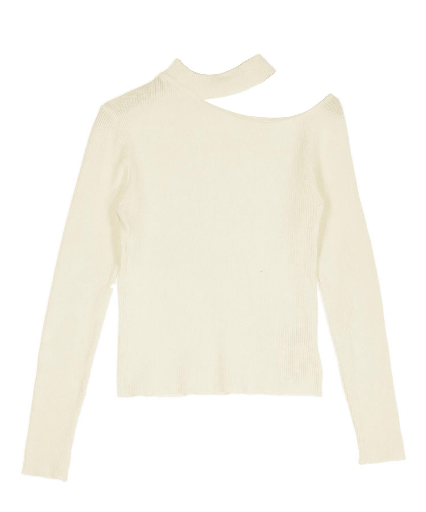 チョーカーネック オープンショルダー リブニット 153-5964