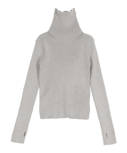 タトールネック リブ ニット トップス 153-5965