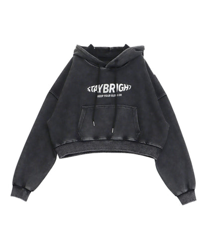 ウォッシュ加工 メタルプリント スウェット フーディー 153-5970