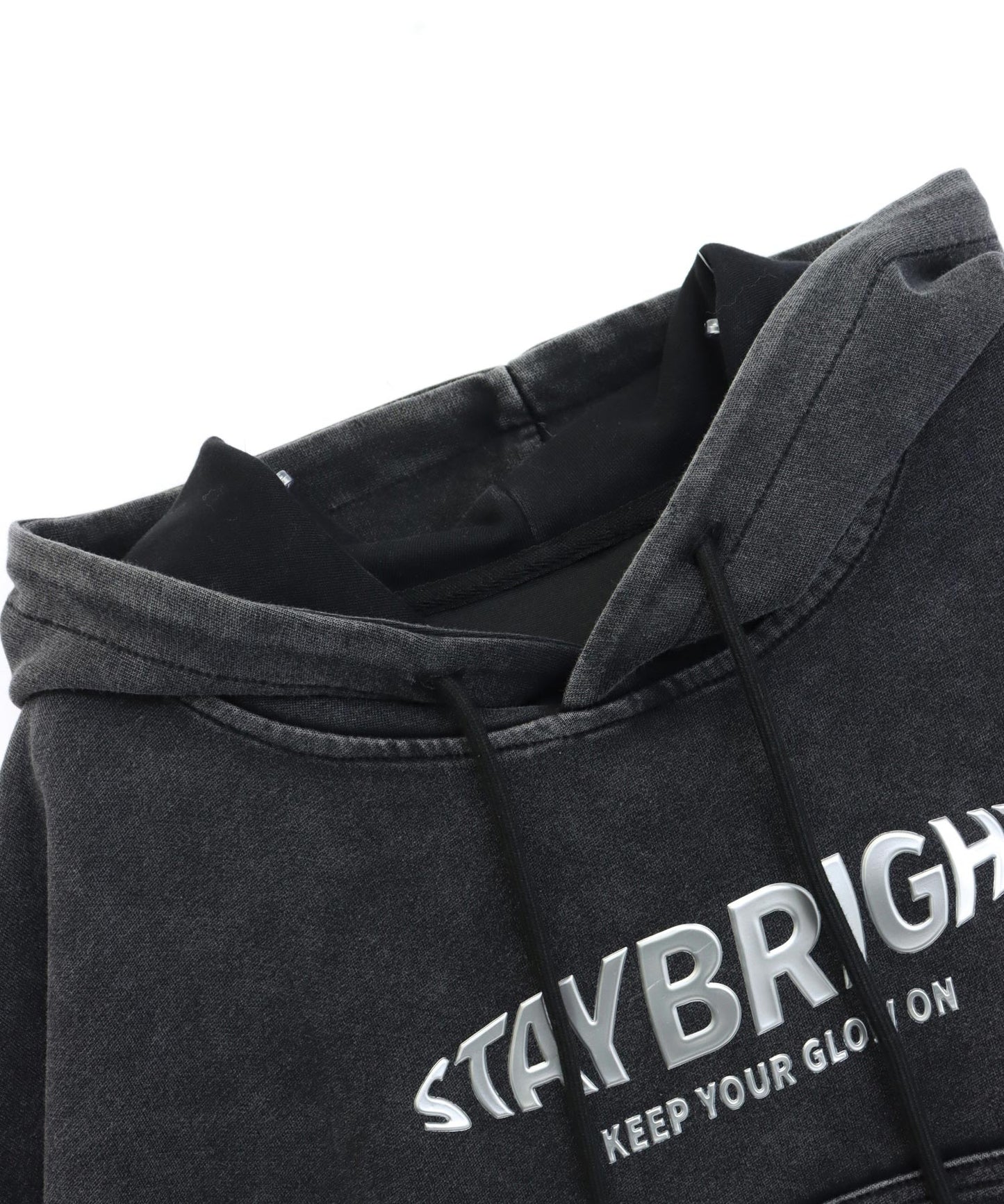 ウォッシュ加工 メタルプリント スウェット フーディー 153-5970