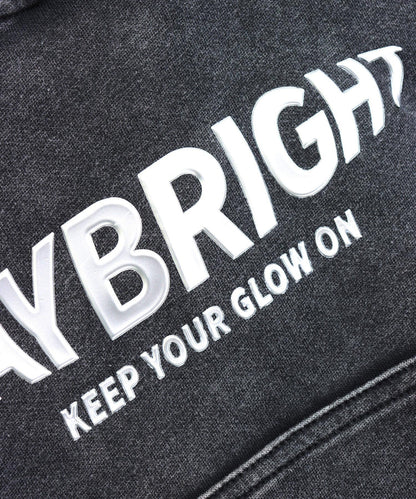 ウォッシュ加工 メタルプリント スウェット フーディー 153-5970