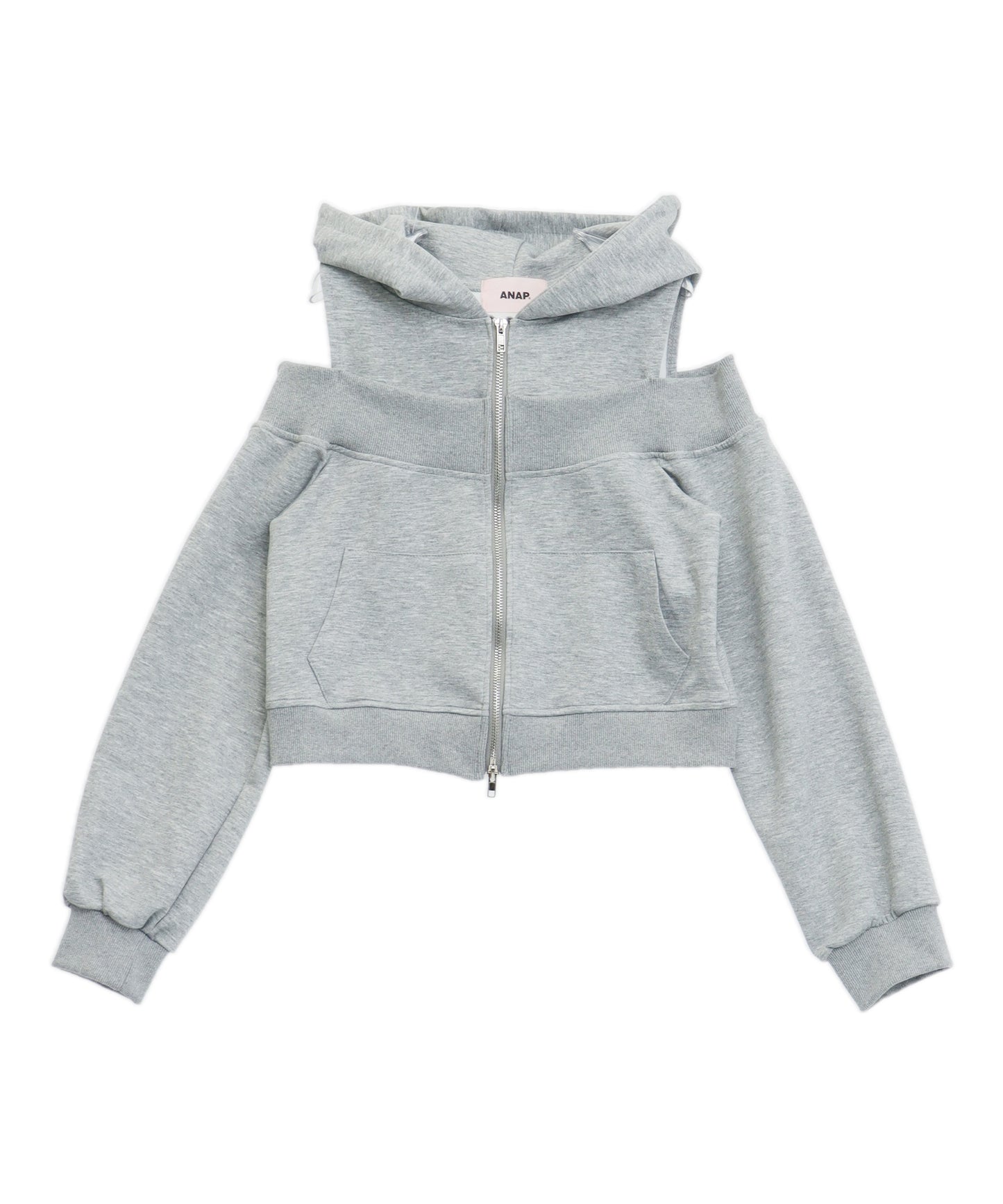 レイヤード風 ダブルジップ フーディー  トップス 153-5983