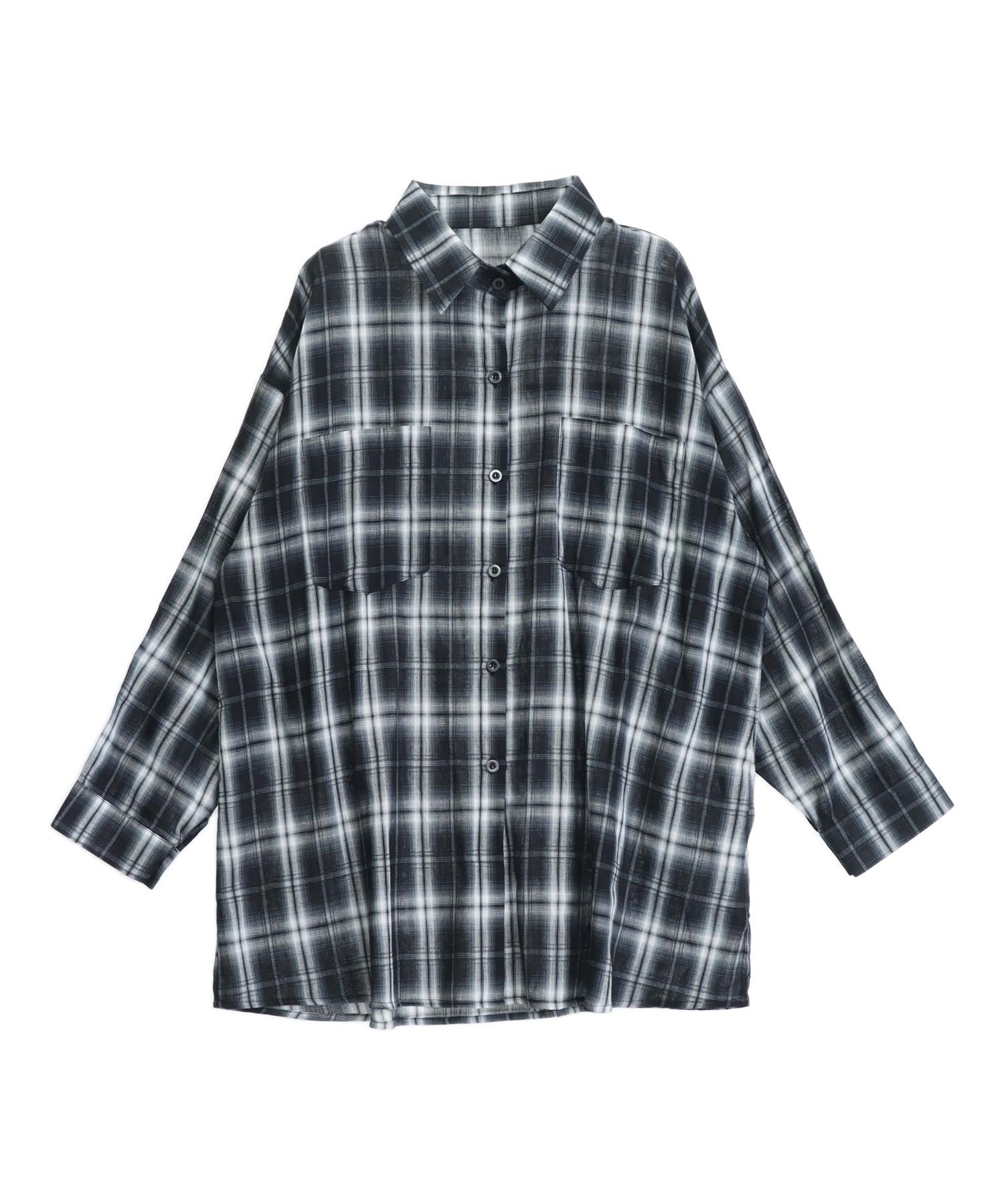 断*離様 【極美品】AUBERGE CAP オンブレチェック柄 ホワイト系 25 Wポケット オンブレ チェック オーバーサイズ シャツ 153-6023 – ANAP