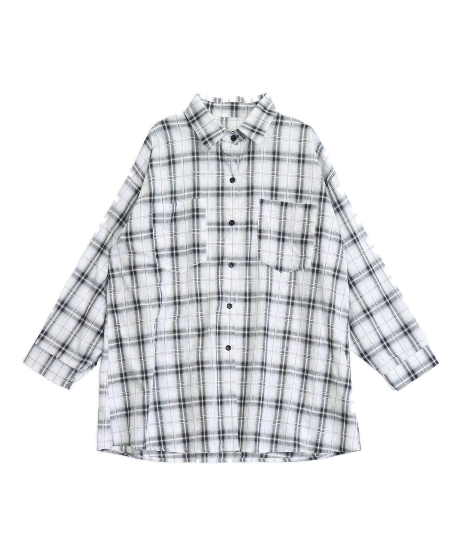 Wポケット オンブレ チェック オーバーサイズ シャツ 153-6023 – ANAP