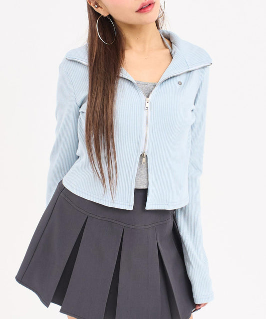 ホルターキャミ ドッキング Wジップ リブトップス 153-6028