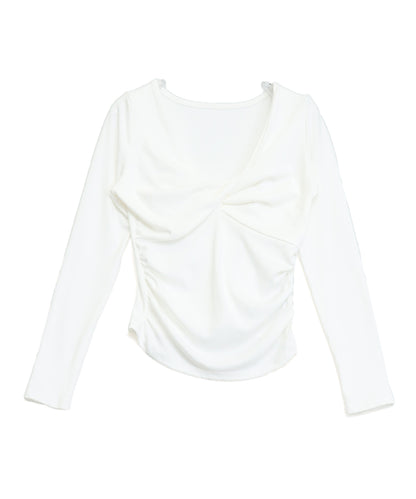 フロントツイスト ぴたっと ロングスリーブ Tシャツ 153-6041