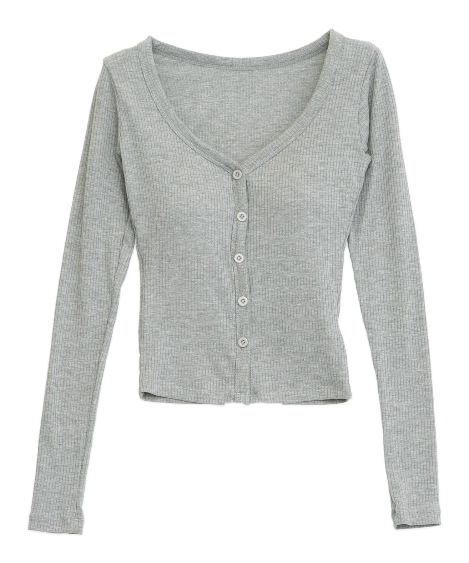 パッド付 V開き ぴたっと ロングスリーブ Tシャツ 153-6051 – ANAP