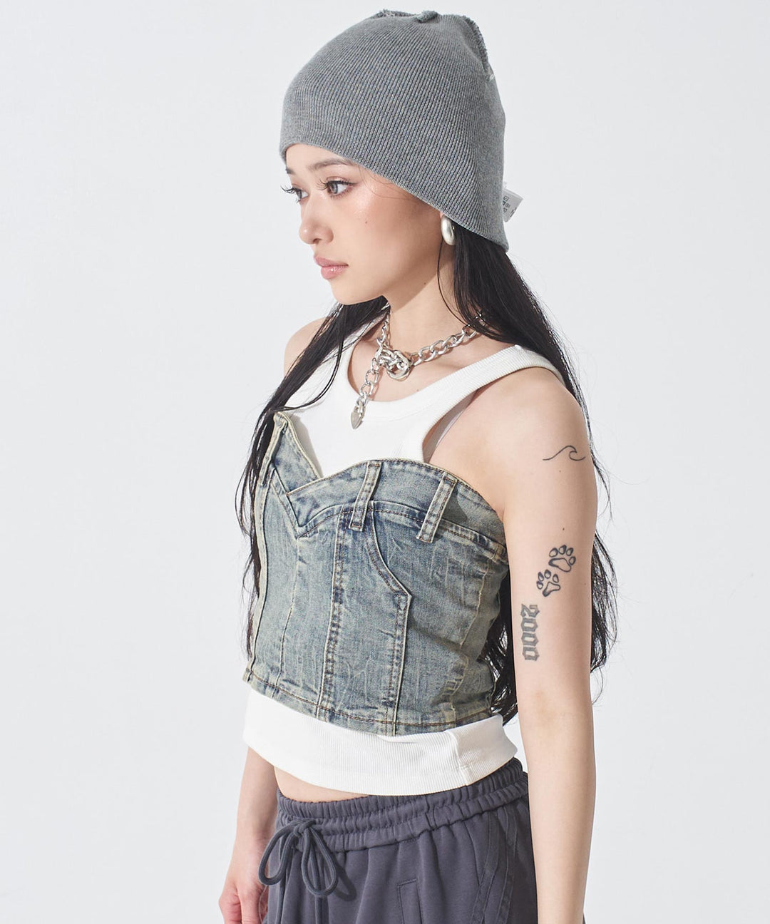デニム ベア トップス 153-6070
