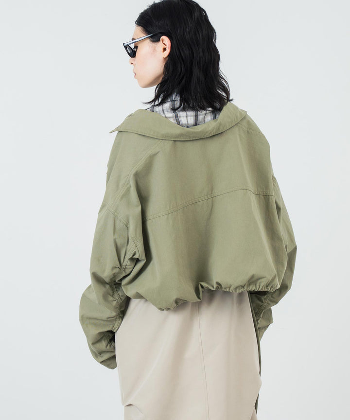 袖 ギャザー ショート丈 クロップド ブルゾン 154-5731
