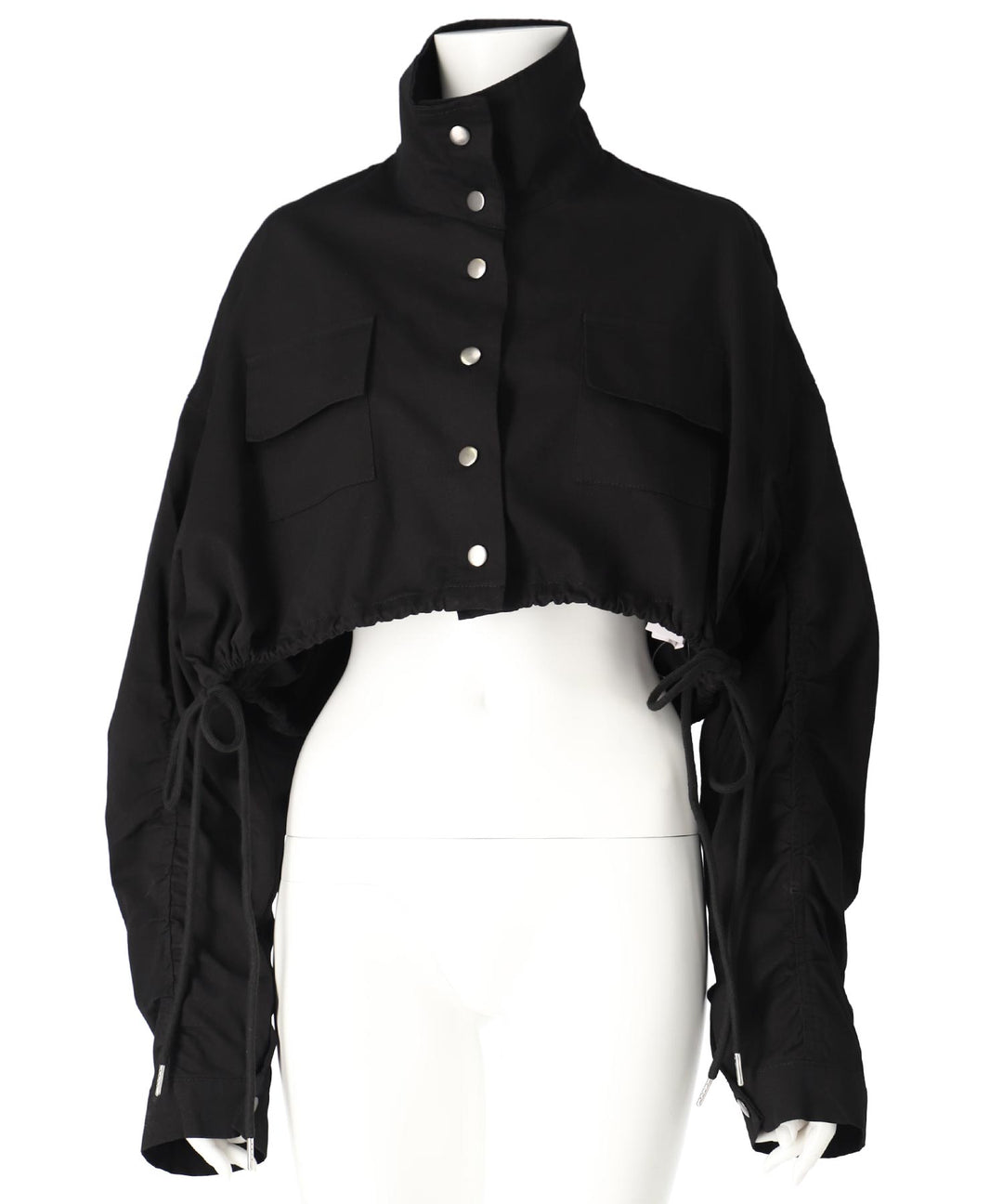 袖 ギャザー ショート丈 クロップド ブルゾン 154-5731