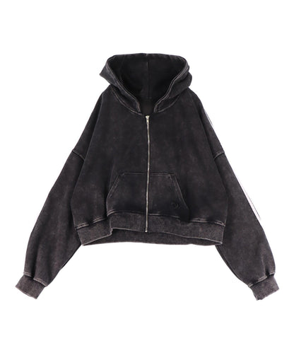 ウォッシュ 加工 ライン スウェット ジップ パーカー 154-5947