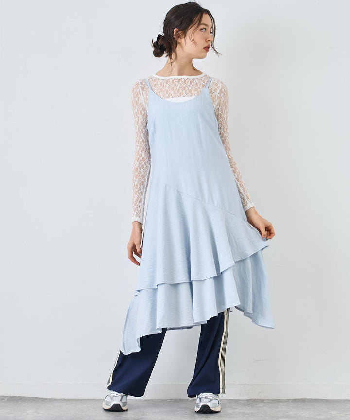 レース ロング ワンピース 長袖 157-5711