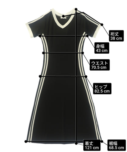細見え サイド ライン ワンピース 157-5886