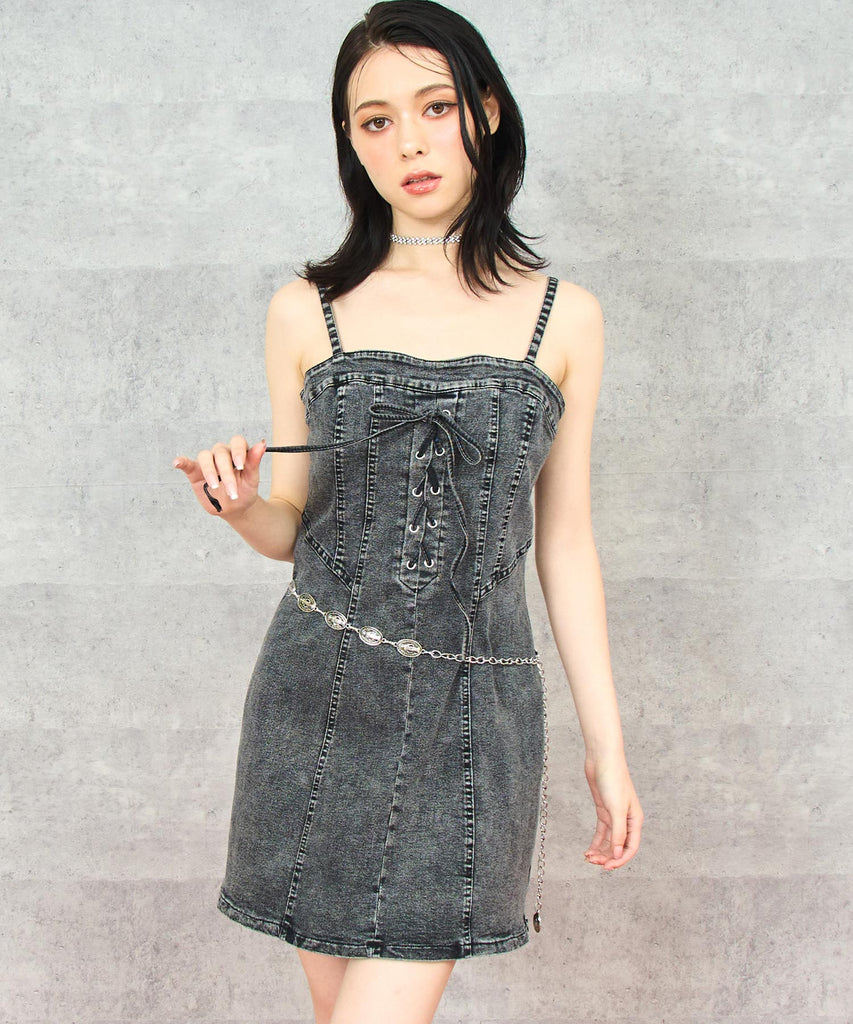 レース アップ デニム ミニ ワンピース 157-5921 – ANAP オンライン