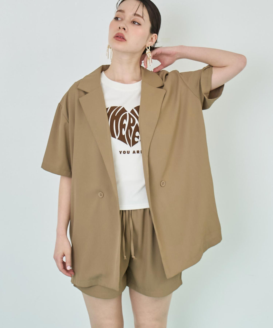 半袖 ジャケット &amp; ショートパンツ セットアップ 158-5774