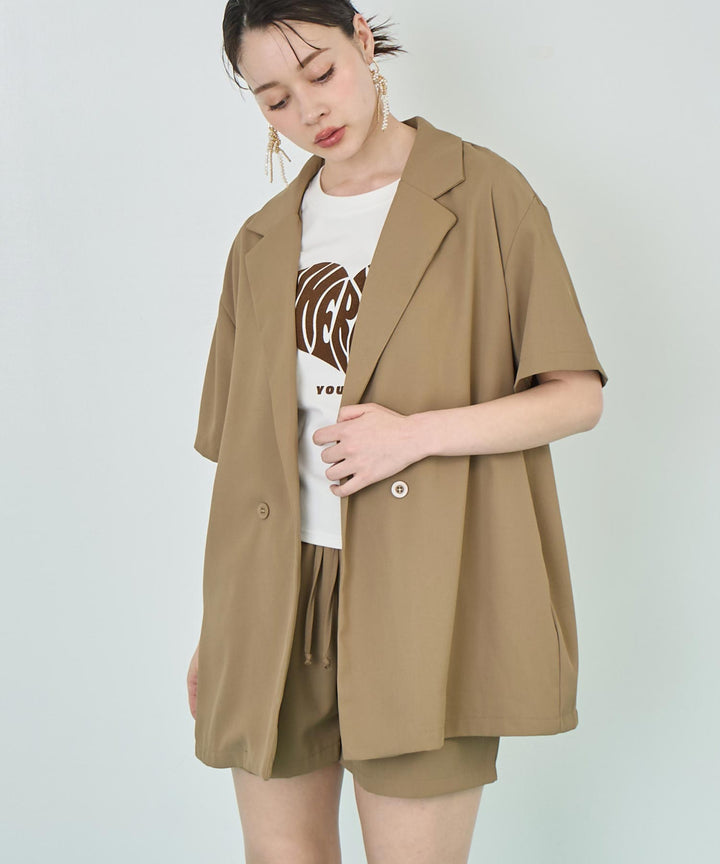 半袖 ジャケット &amp; ショートパンツ セットアップ 158-5774