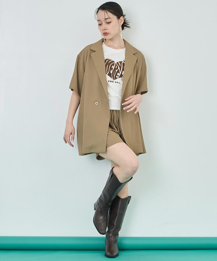半袖 ジャケット &amp; ショートパンツ セットアップ 158-5774