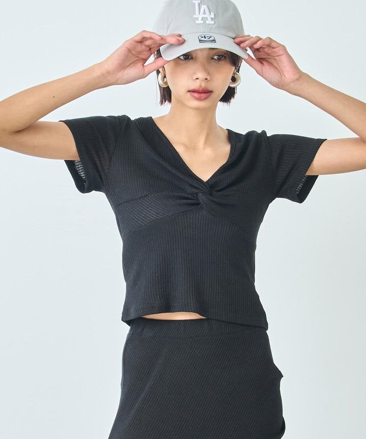 ワンピース風 リブ Tシャツ ロングスカート セットアップ 158-5814