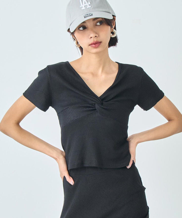 ワンピース風 リブ Tシャツ ロングスカート セットアップ 158-5814