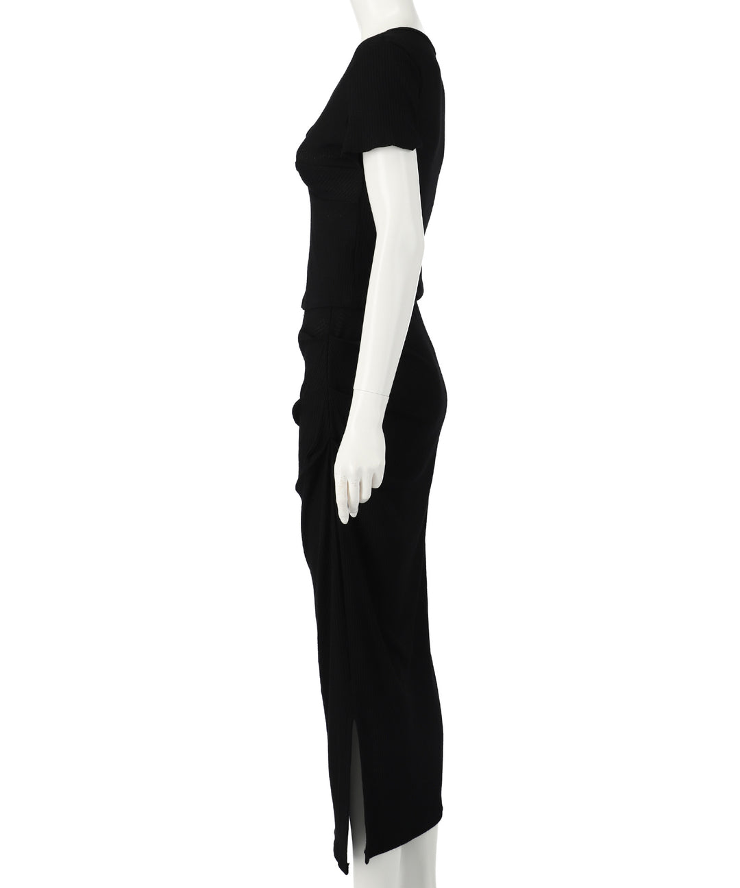 ワンピース風 リブ Tシャツ ロングスカート セットアップ 158-5814