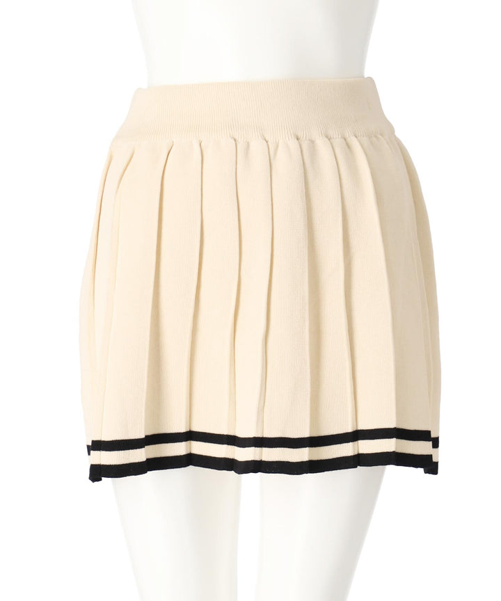 配色 ニット プリーツ スカート セットアップ 158-5853