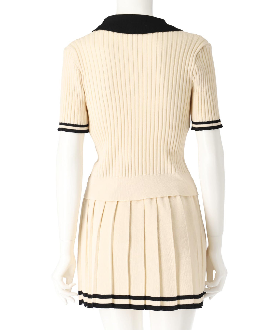 配色 ニット プリーツ スカート セットアップ 158-5853