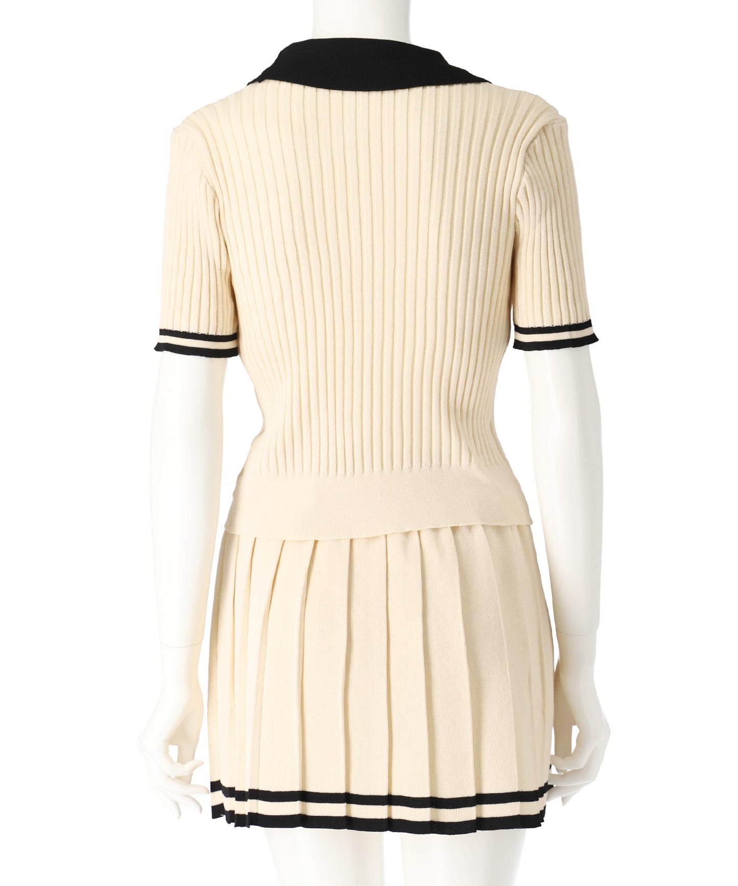 配色 ニット プリーツ スカート セットアップ 158-5853